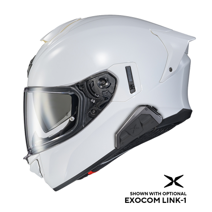 Scorpion EXO-T530 Solid White helmet, with optional EXOCOM communication system