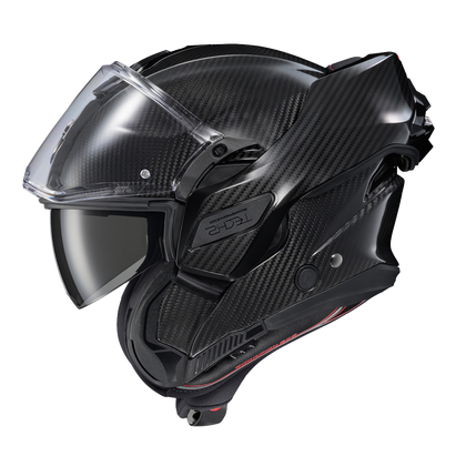 Scorpion EXO-TECH II Carbon Gloss Black modular helmet, chin bar flipped back
