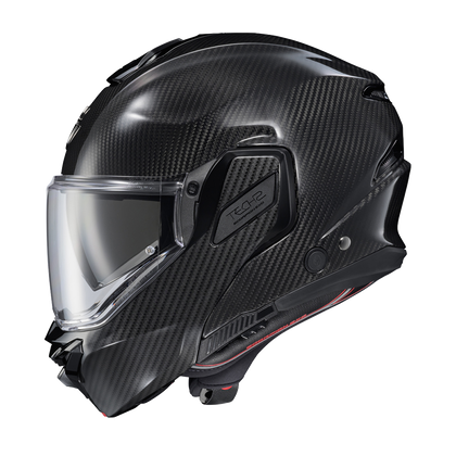 Scorpion EXO-TECH II Carbon Gloss Black modular helmet, left profile