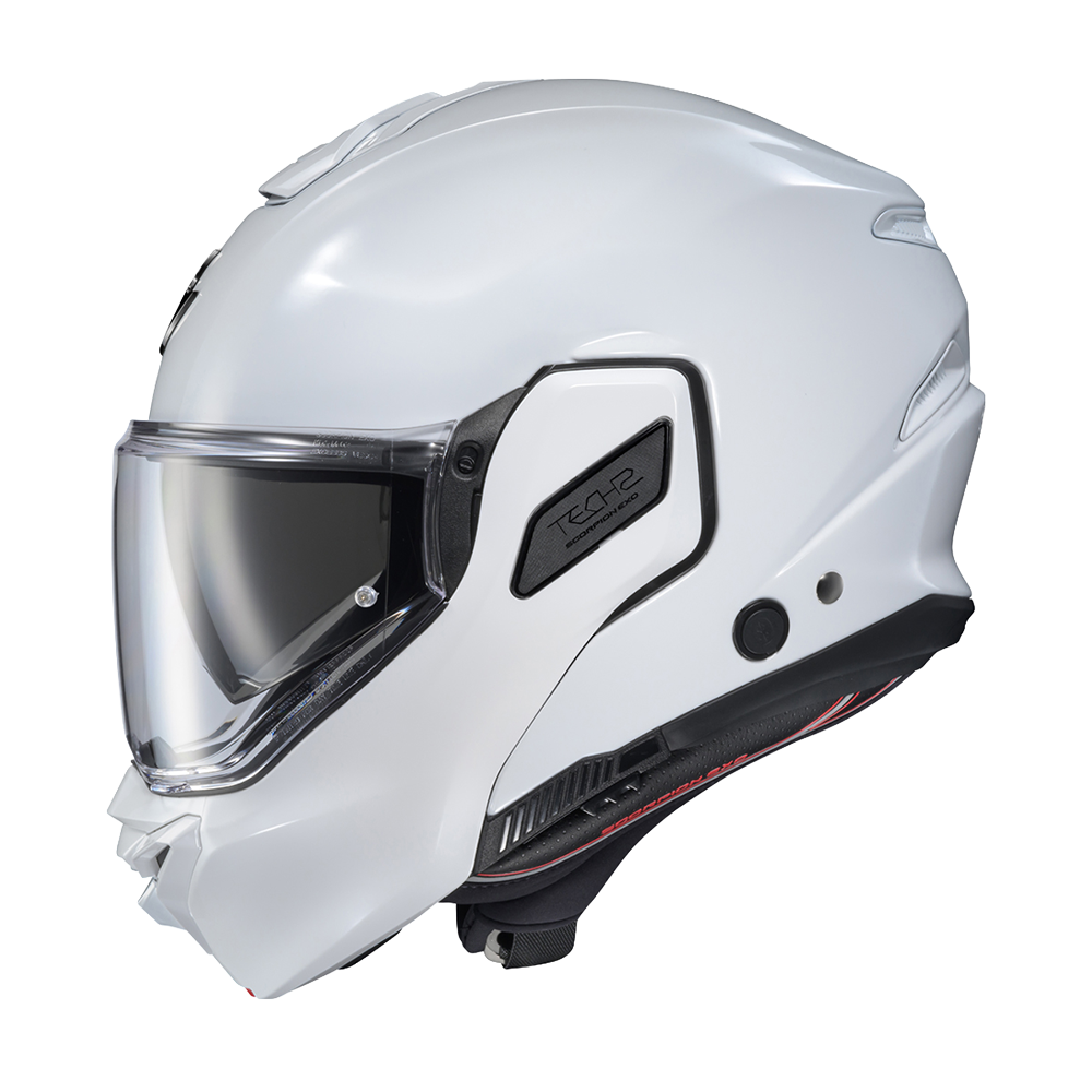 Scorpion EXO-TECH II Carbon White modular helmet, left profile