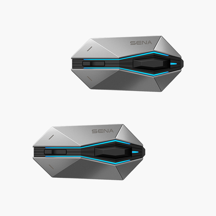 Sena 60X Dual Pack with two silver motorcycle communication units
