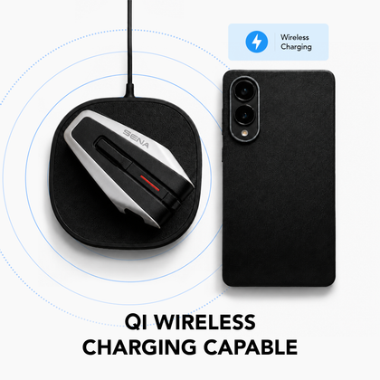 Sena VORTEX on a Qi wireless charging pad