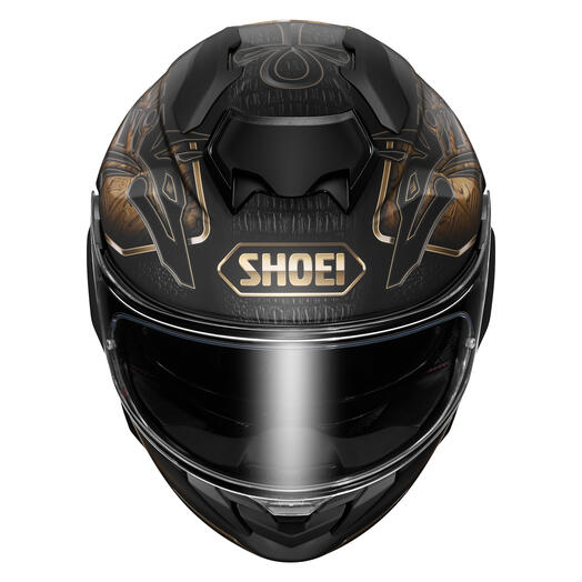 SHOEI GT-Air 3 Nile helmet, Nile TC-9 matte black and gold, top view