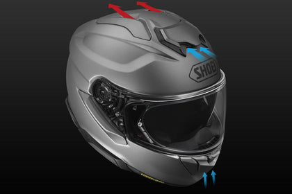 Shoei GT Air 3 ventilation intake and exhaust system
