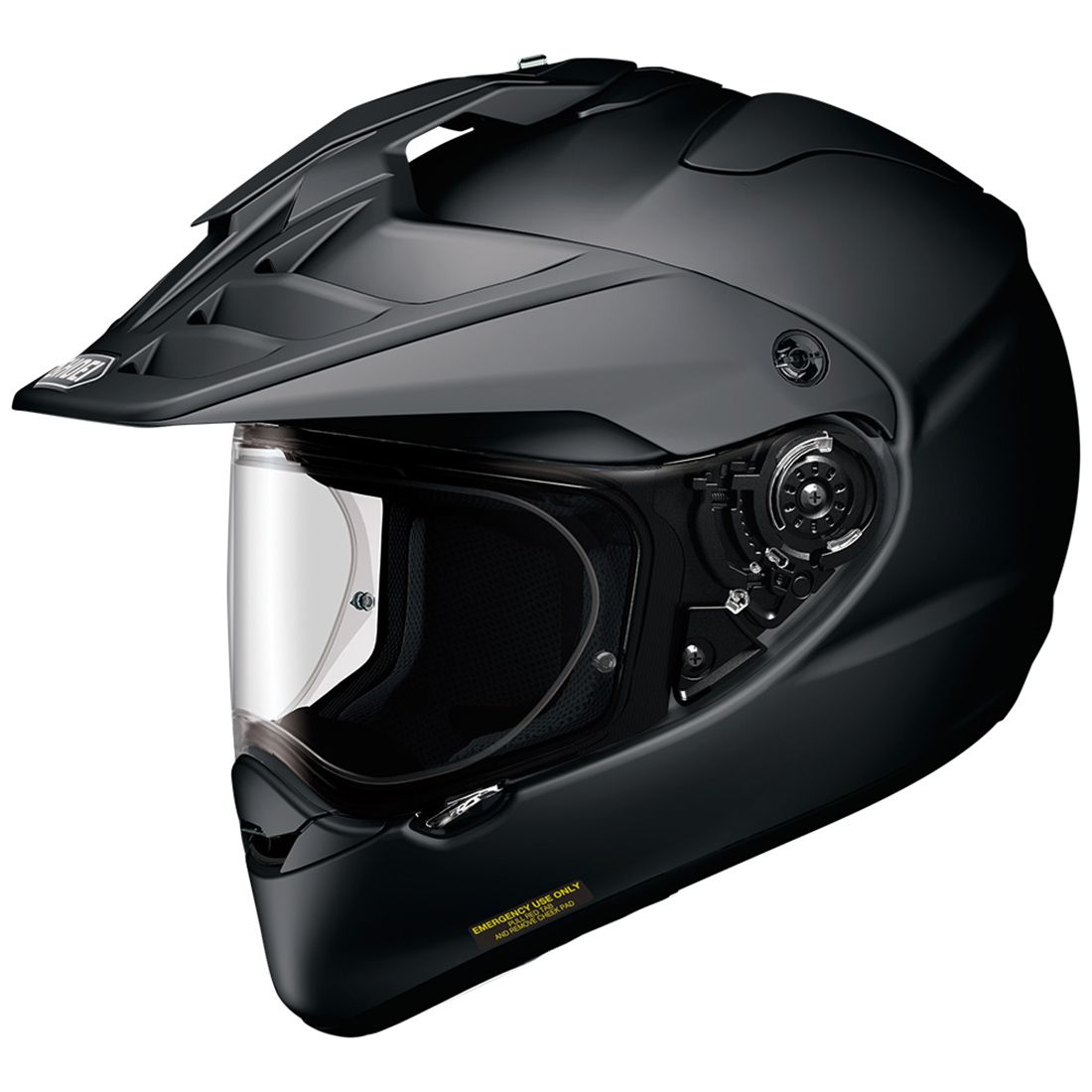SHOEI Hornet X2 Adventure Helmet in Matte Black, official front three-quarter studio view