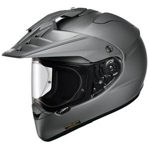 SHOEI Hornet X2 Adventure Helmet in Matte Deep Gray, official front three-quarter studio view
