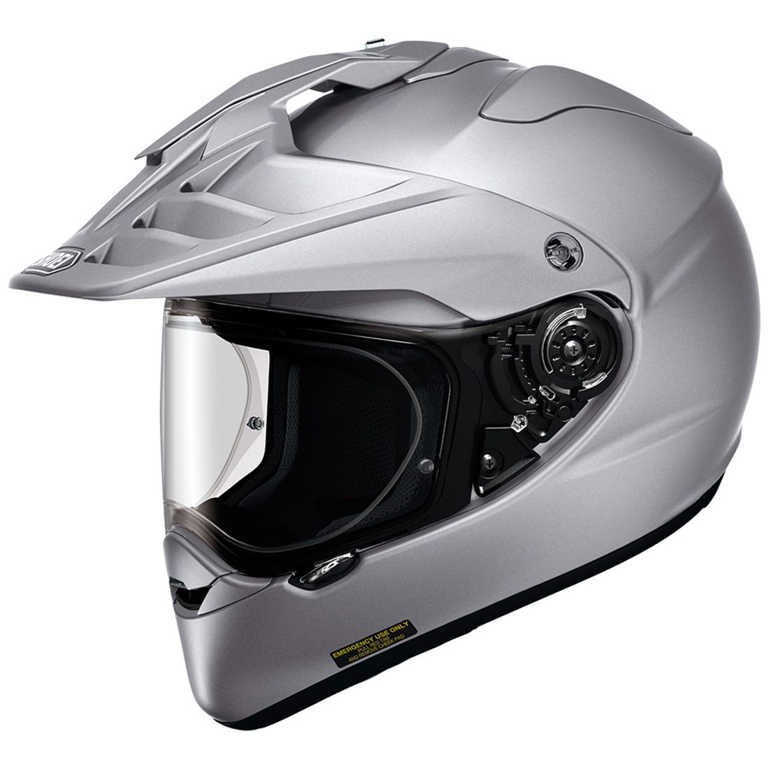 SHOEI Hornet X2 Adventure Helmet in Silver, official front three-quarter studio view