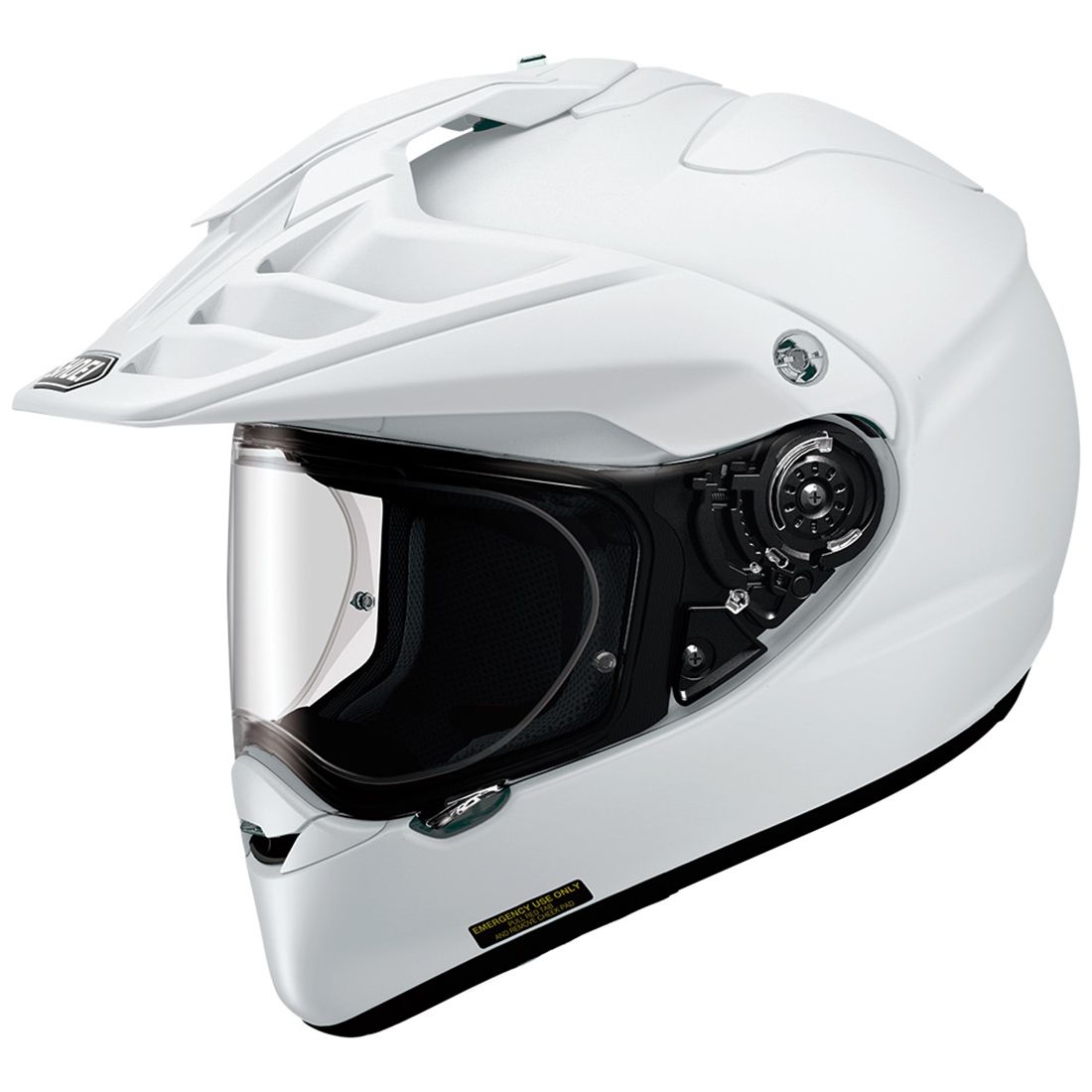 SHOEI Hornet X2 Adventure Helmet in White, official front three-quarter studio view