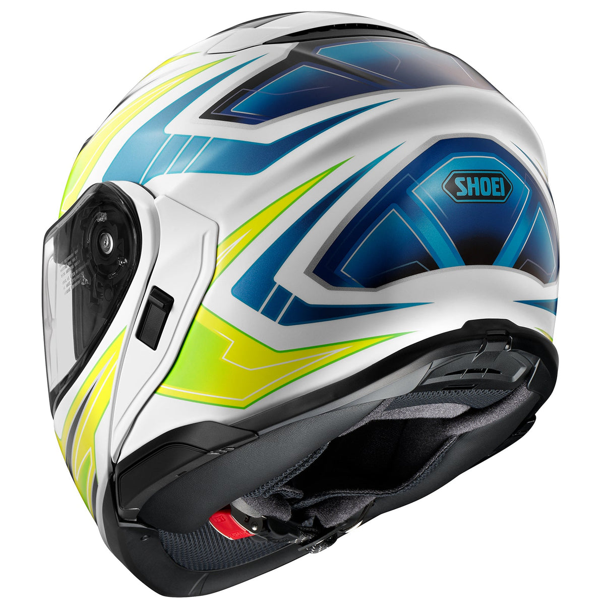 SHOEI Neotec 3 Anthem TC-3 yellow and blue, rear view