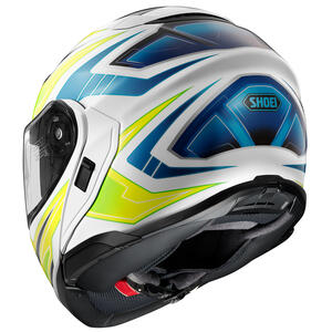 SHOEI Neotec 3 Anthem TC-3 yellow and blue, rear view