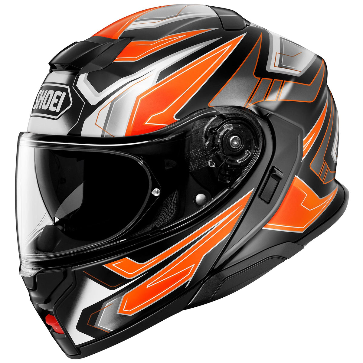 SHOEI Neotec 3 Anthem TC-8 orange and black, front view