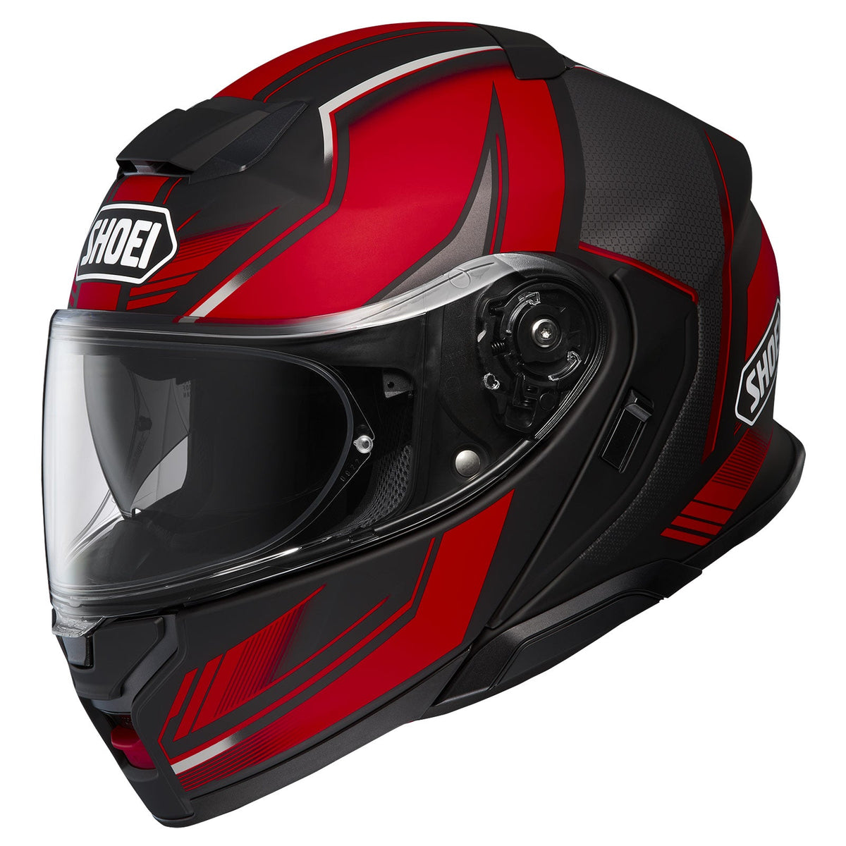SHOEI Neotec 3 Grasp TC-1 matte red and black, front view