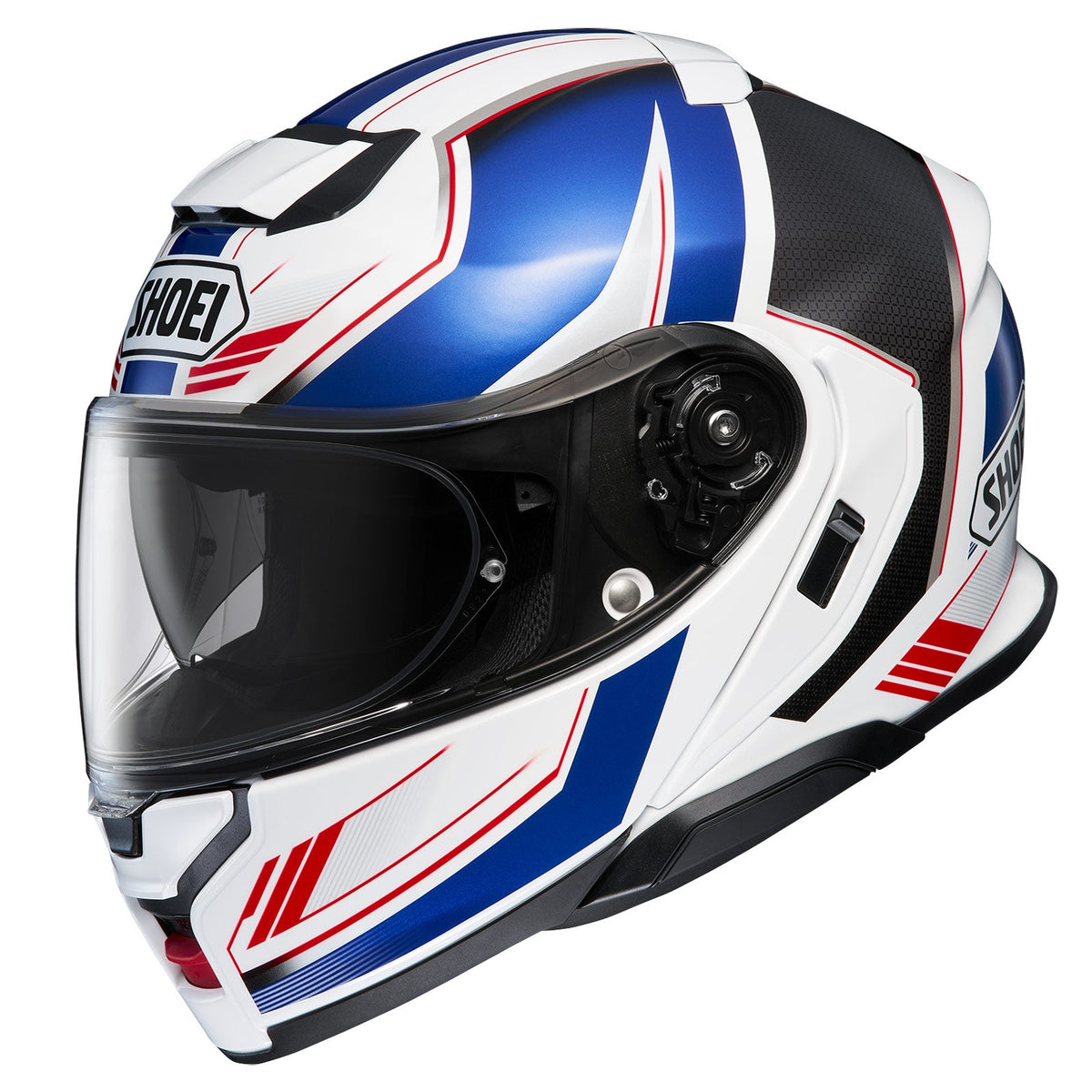 SHOEI Neotec 3 Grasp TC-10 blue and white, front view