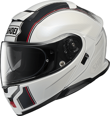SHOEI Neotec 3 Satori TC-6 gloss white and black, front view