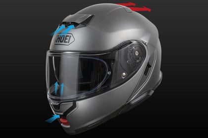 Shoei Neotec 3 ventilation intake and exhaust airflow