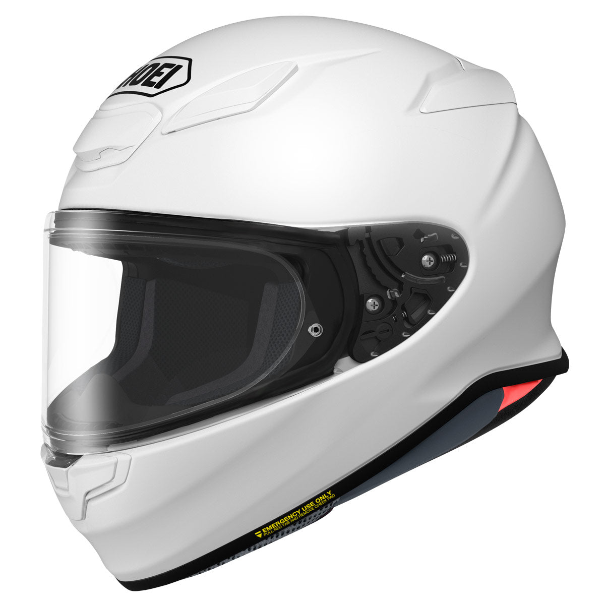Shoei RF-1400 Solid helmet - White three-quarter view