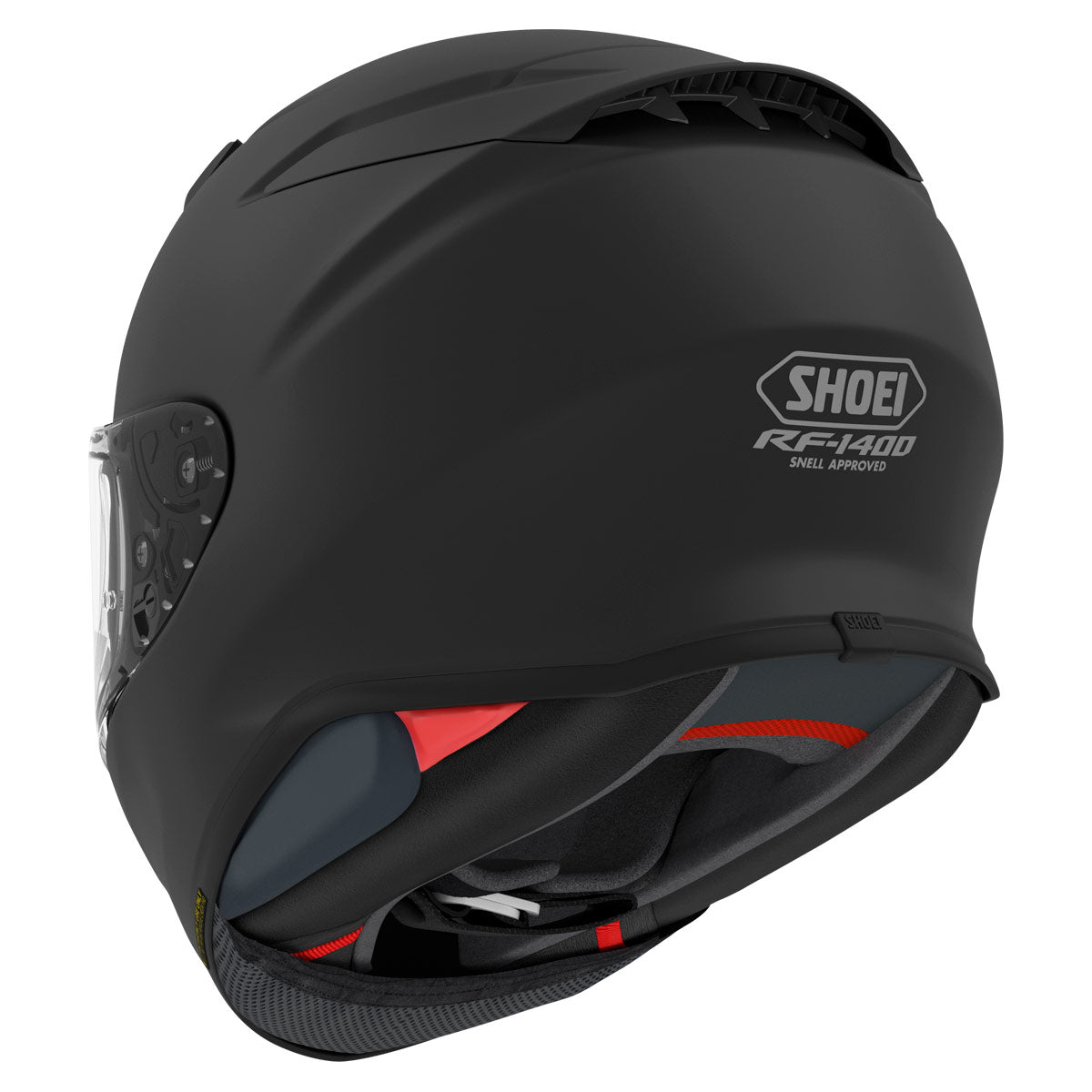 Shoei RF-1400 Solid helmet - Matte Black rear view
