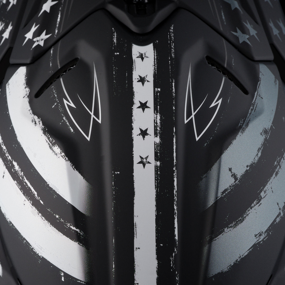 SHOEI VFX-EVO Faithful 2 TC-5 black and white, upper shell and vent detail