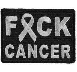 F Cancer White Ribbon Patch