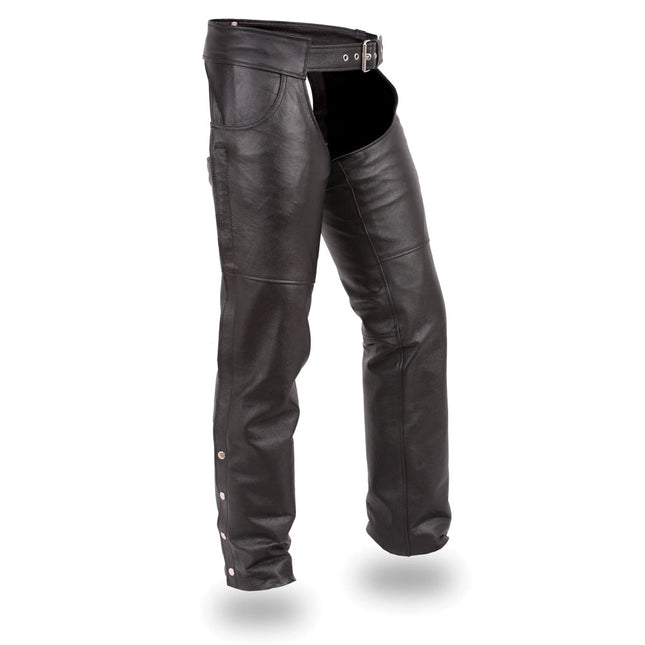 Stampede Chaps: Stampede - Unisex Motorcycle Leather Chaps
The Stampede are a unisex fit traditional style chaps available in