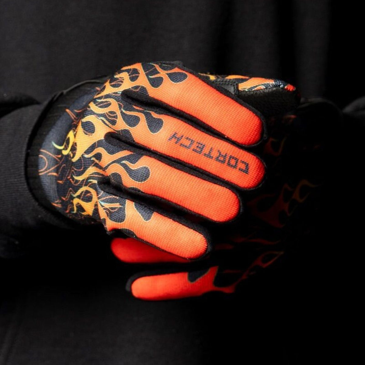 Cortech Standard Issue Flame Gloves, flame graphic detail