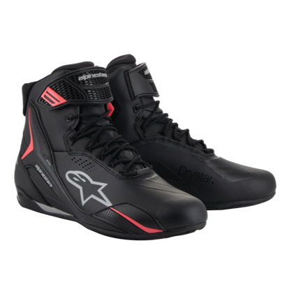 Alpinestars Stella Faster-4 Drystar Riding Shoes Black/Gray/Coral Fluo