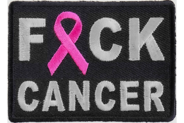 F Cancer Pink Ribbon Patch