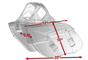 PVC 313 Saddlebags No Studs: 2 Strap PVC Zip-off Bag