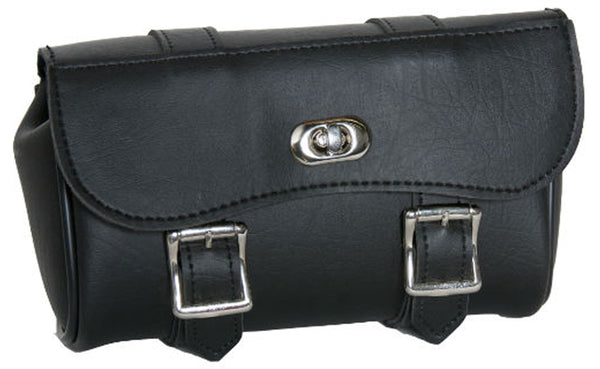 Two Strap Tool Bag Black Black: Two Strap Tool Bag Black Premium Synthetic Leather Tool Bag