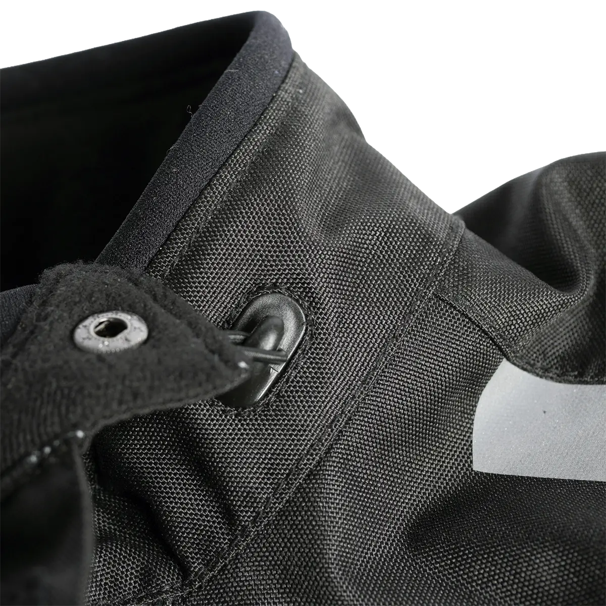 Tourmaster Centurion Lite black one-piece suit, collar and neck detail