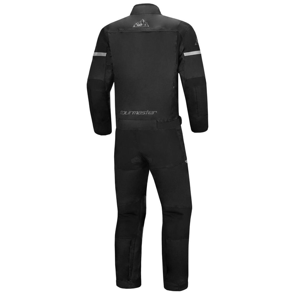 Tourmaster Centurion Lite black one-piece motorcycle suit, rear view