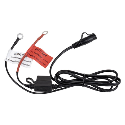 Tourmaster Coax Battery Harness 8763-9901-00, ring terminals, inline fuse holder and capped connector
