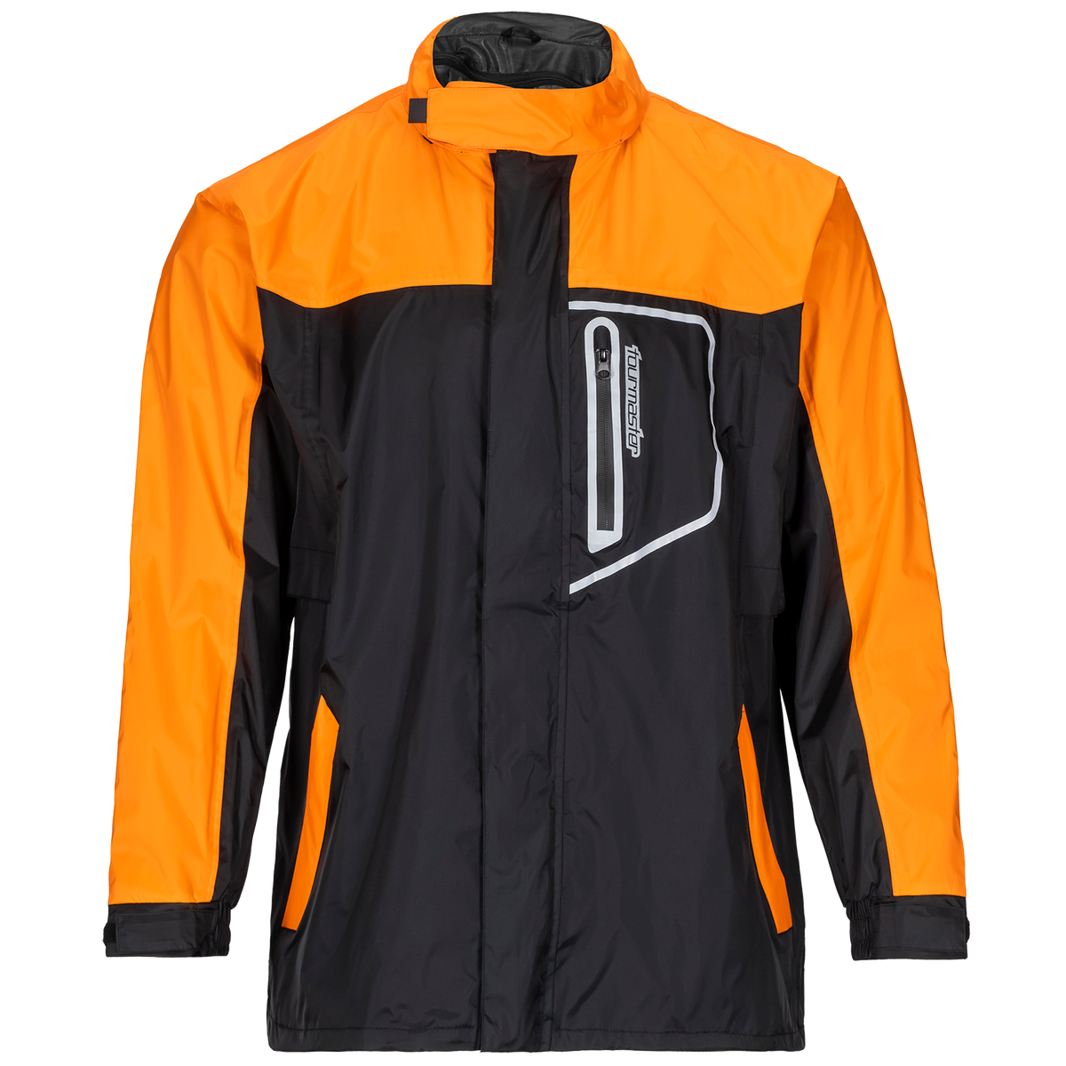 Tourmaster Defender Two-Piece Rainsuit in Orange/Black - jacket front