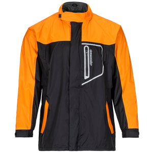 Tourmaster Defender Two-Piece Rainsuit in Orange/Black - jacket front