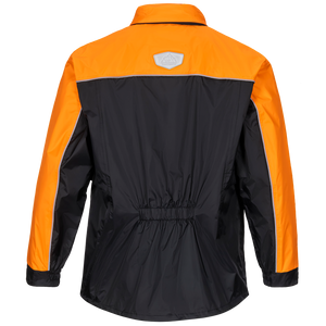 Tourmaster Defender Two-Piece Rainsuit in Orange/Black - jacket rear