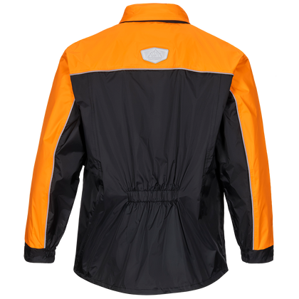 Tourmaster Defender Two-Piece Rainsuit in Orange/Black - jacket rear