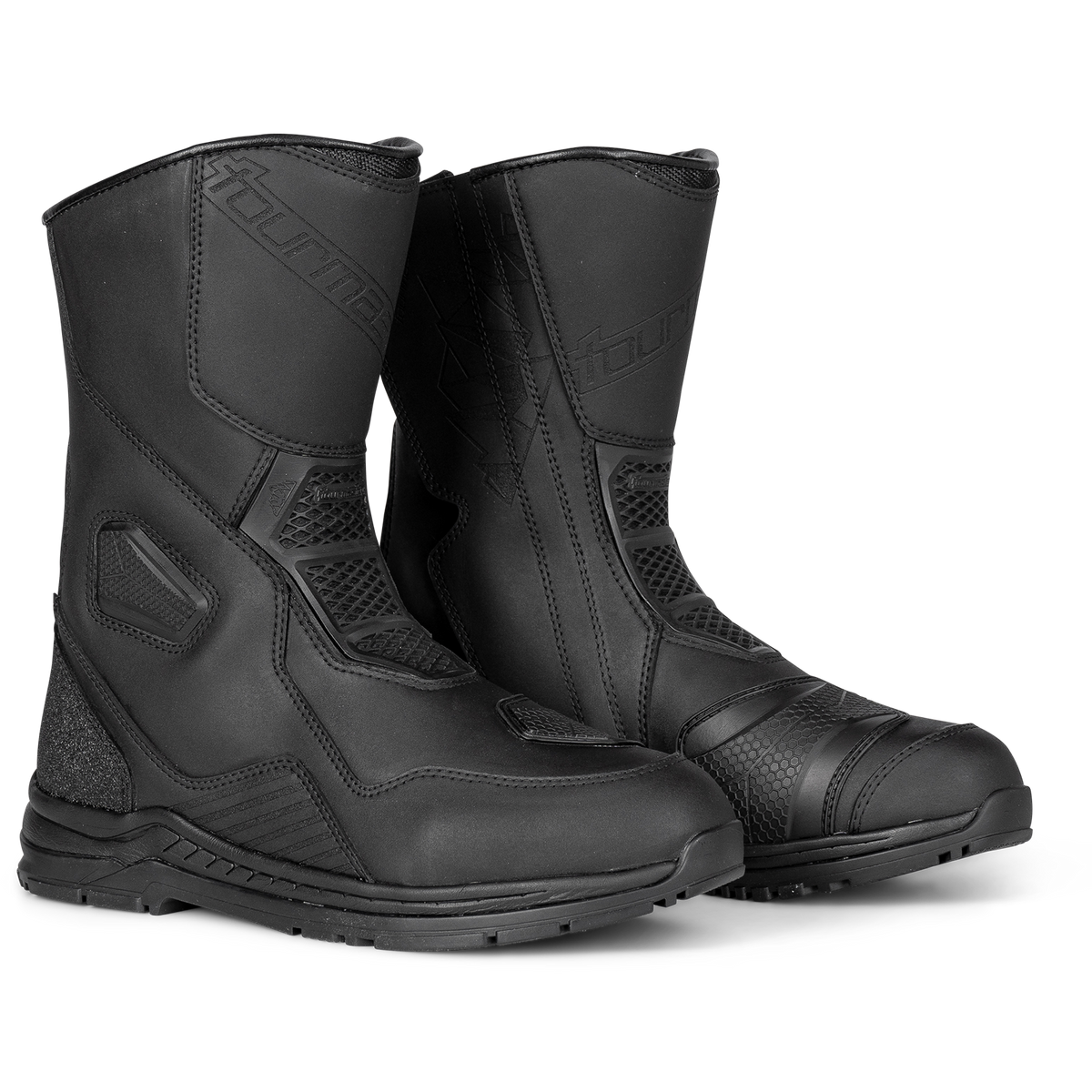 Tourmaster Helix Waterproof Touring Boots in black, angle view