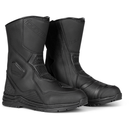 Tourmaster Helix Waterproof Touring Boots in black, angle view