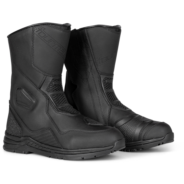 Tourmaster Helix Waterproof Touring Boots in black, angle view