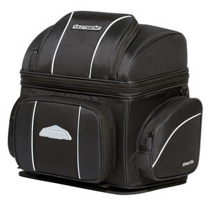 Tourmaster Nylon Cruiser IV Sissybar Bag, black, front three-quarter view