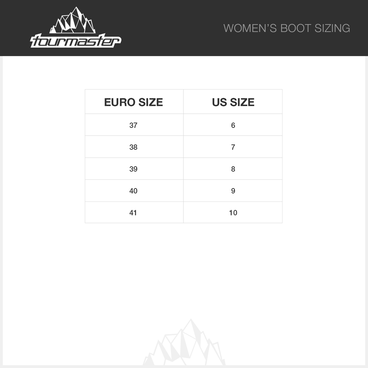 Tourmaster Women's Helix Waterproof Touring Boots, official women's boot size chart