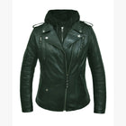 Ladies Lambskin Hoody Jacket: Ladies Premium (Yomi) Vented Hoody Jacket