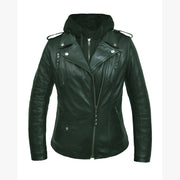 Ladies Lambskin Hoody Jacket: Ladies Premium (Yomi) Vented Hoody Jacket