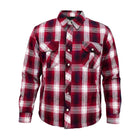 UNIK men's heavyweight cotton riding flannel in red and white plaid front view