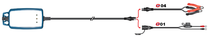 OptiMate 1 Duo included battery lead and clip accessories