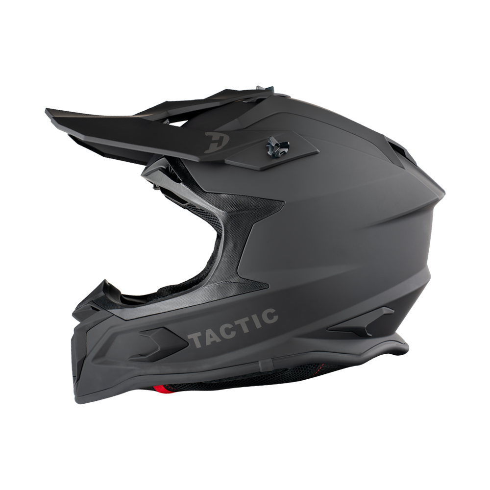 Daytona Tactic Off Road Helmet in matte black, side profile view