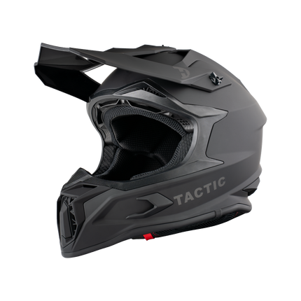 Daytona Tactic Off Road Helmet in matte black, front three-quarter view