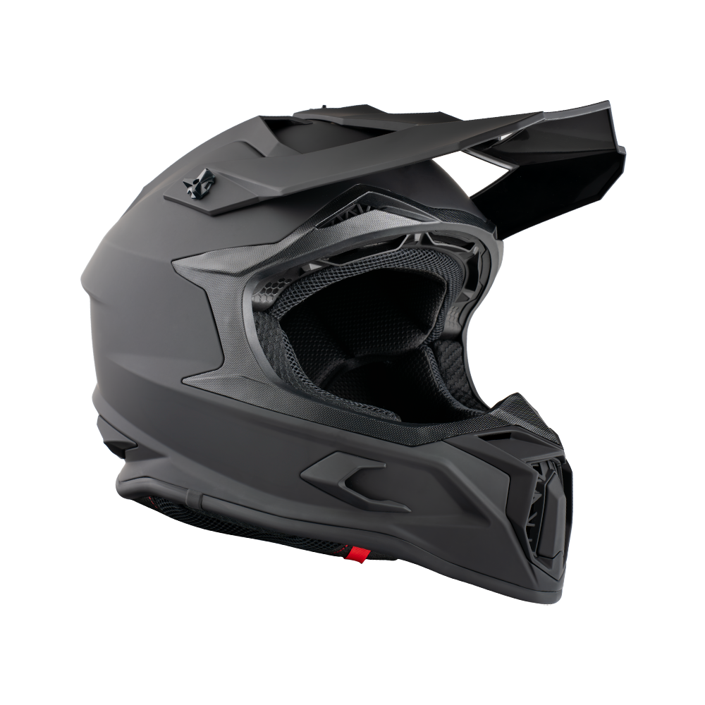 Daytona Tactic Off Road Helmet in matte black, rear three-quarter view
