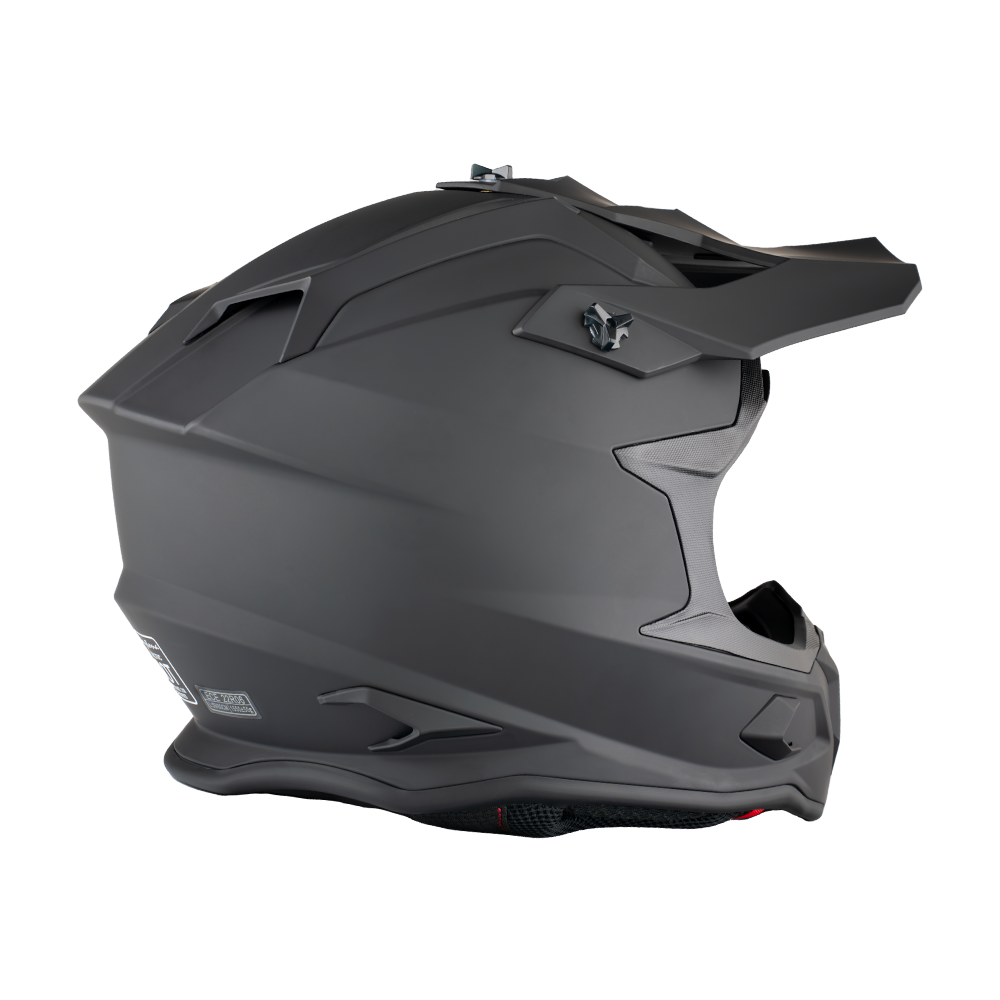 Daytona Tactic Off Road Helmet in matte black, goggle-ready helmet view