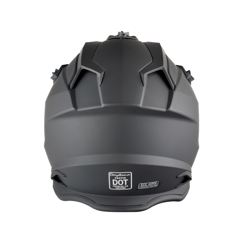 Daytona Tactic Off Road Helmet in matte black, adjustable visor detail